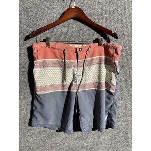 Katin Swim Trunks Mens 36 Blue Geometric Board Shorts Drawstring Pocket